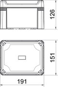 Caixa vazia com calha DIN 2069 190x150x125 Policarbonato cinzento claro RAL 7035