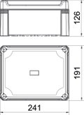Caixa vazia com calha DIN 2069 240x191x125 Policarbonato cinzento claro RAL 7035