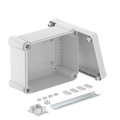 Caixa vazia com calha DIN 2069 240x191x125 Policarbonato cinzento claro RAL 7035