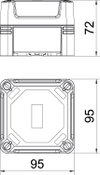 Caixa vazia com tampa transparente 95x95x72 Policarbonato cinzento/transparente