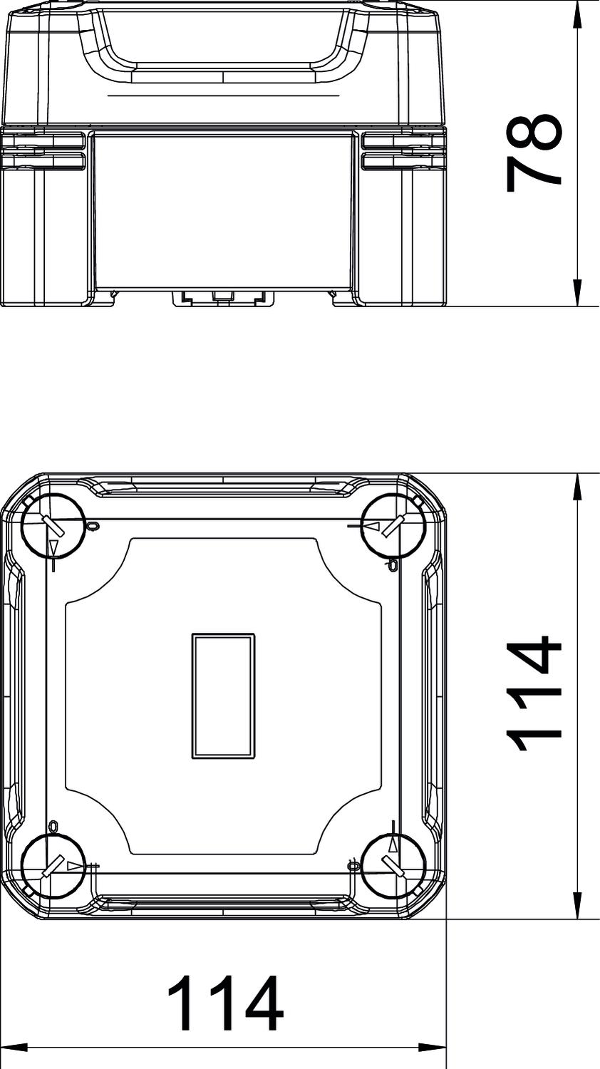 Caixa vazia com tampa transparente 114x114x78 Policarbonato cinzento/transparente – Imagem 2 de 3