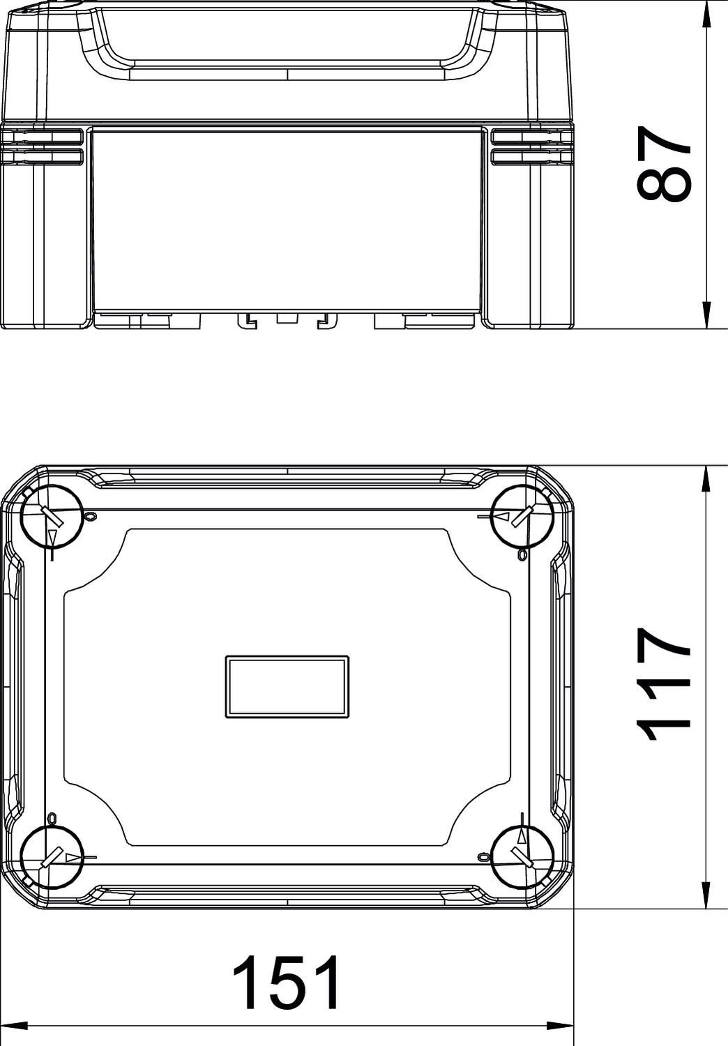 Caixa vazia com tampa transparente 150x116x86 Policarbonato cinzento/transparente – Imagem 2 de 3