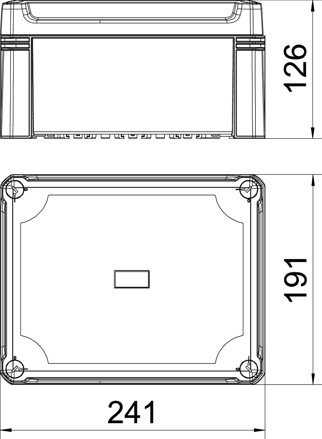 Caixa vazia com tampa transparente 240x191x125 Policarbonato cinzento/transparente – Imagem 2 de 3