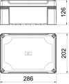 Caixa vazia com tampa transparente 286x202x125 Policarbonato cinzento/transparente