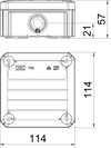 Caixa de derivação com entradas, tampa vermelha 114x114x57 Polipropileno cinzento / vermelho