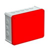 Caixa de derivação com entradas, tampa vermelha 240x190x95 Polipropileno, reforçado a fibra de vidro cinzento / vermelho