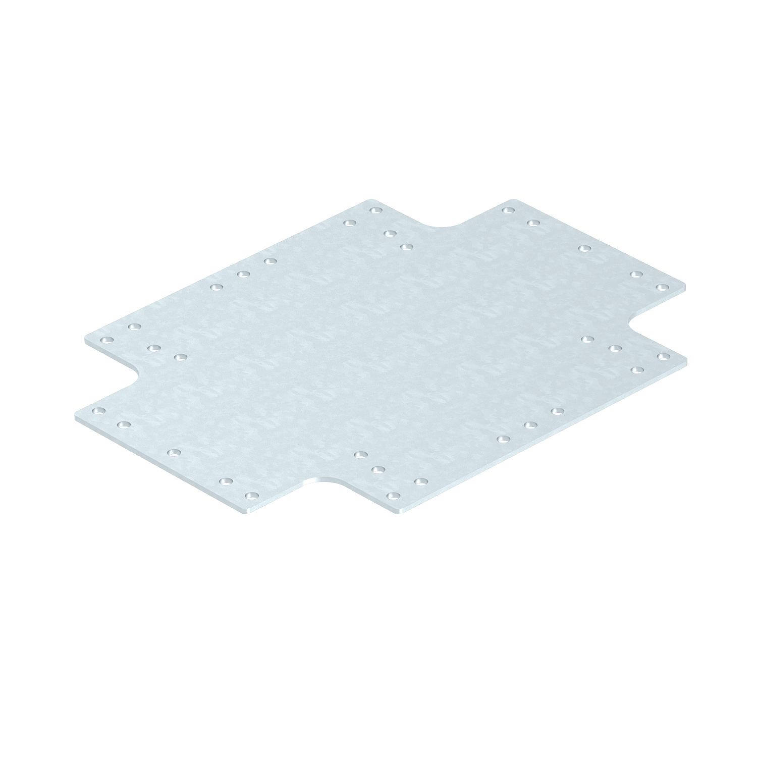 Placa de montagem incluí parafusos de fixação 205x155x2 Aço galvanizado pelo método Sendzimir