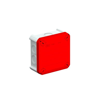 Caixa de derivação Entrada M25, tampa vermelha 114x114x57 Polipropileno cinzento / vermelho