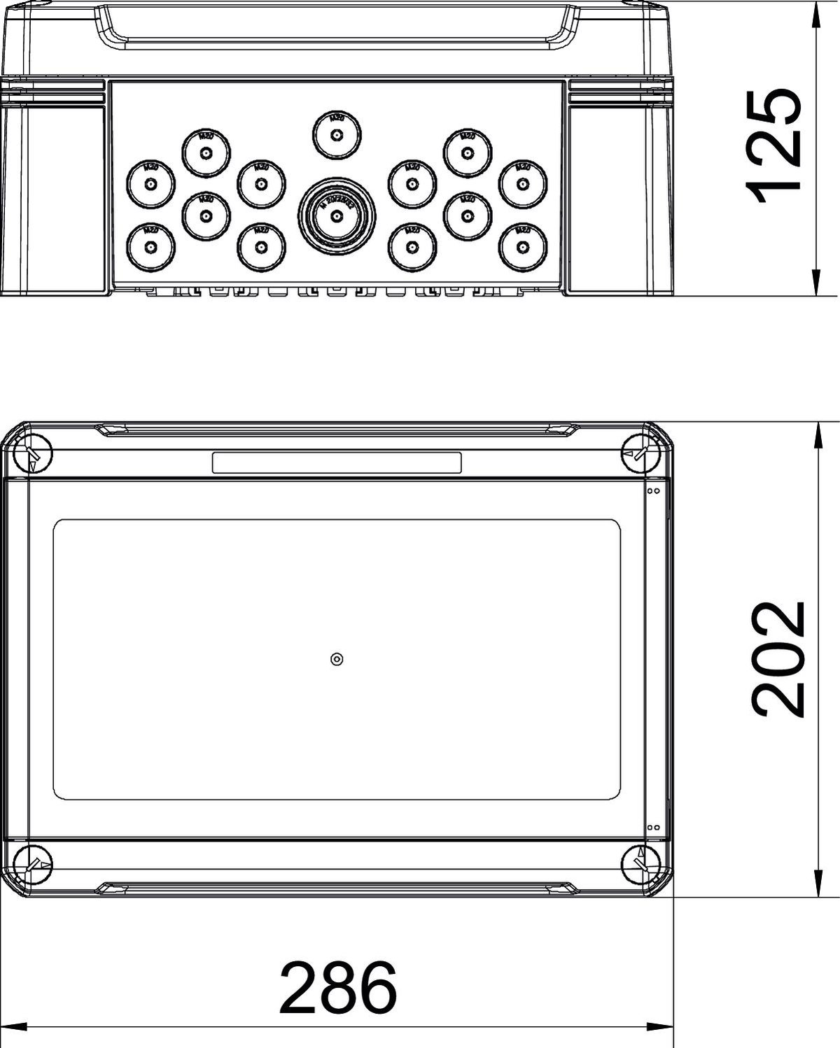 Quadro de distribuição para máx. 12 módulos 286x202x125 Poliestireno cinzento claro RAL 7035 – Imagem 2 de 3