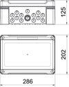 Quadro de distribuição sem bornes, para 12 módulos 286x202x125 Poliestireno cinzento claro RAL 7035