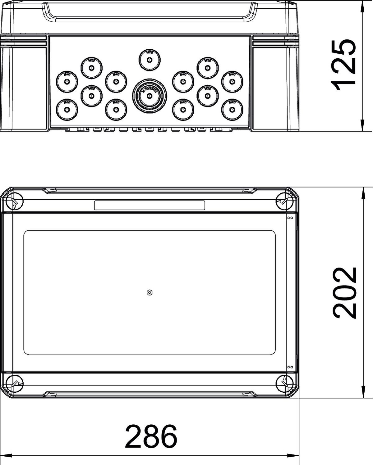 Quadro de distribuição sem bornes, para 12 módulos 286x202x125 Poliestireno cinzento claro RAL 7035 – Imagem 2 de 3