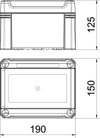 Quadro de distribuição para máx. 3 módulos 150x190x125 Policarbonato cinzento claro RAL 7035