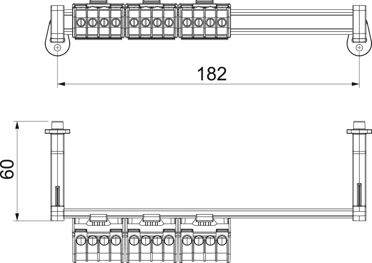 Conjunto de réguas de bornes com bornes roscados 184x15x4 – Imagem 2 de 2