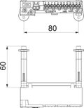 Conjunto de réguas de bornes com ligadores rápidos 121x15x4