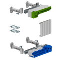 Conjunto de réguas de bornes com ligadores rápidos 121x15x4