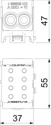 Main line branch terminal 70/70mm² cinzento / verde