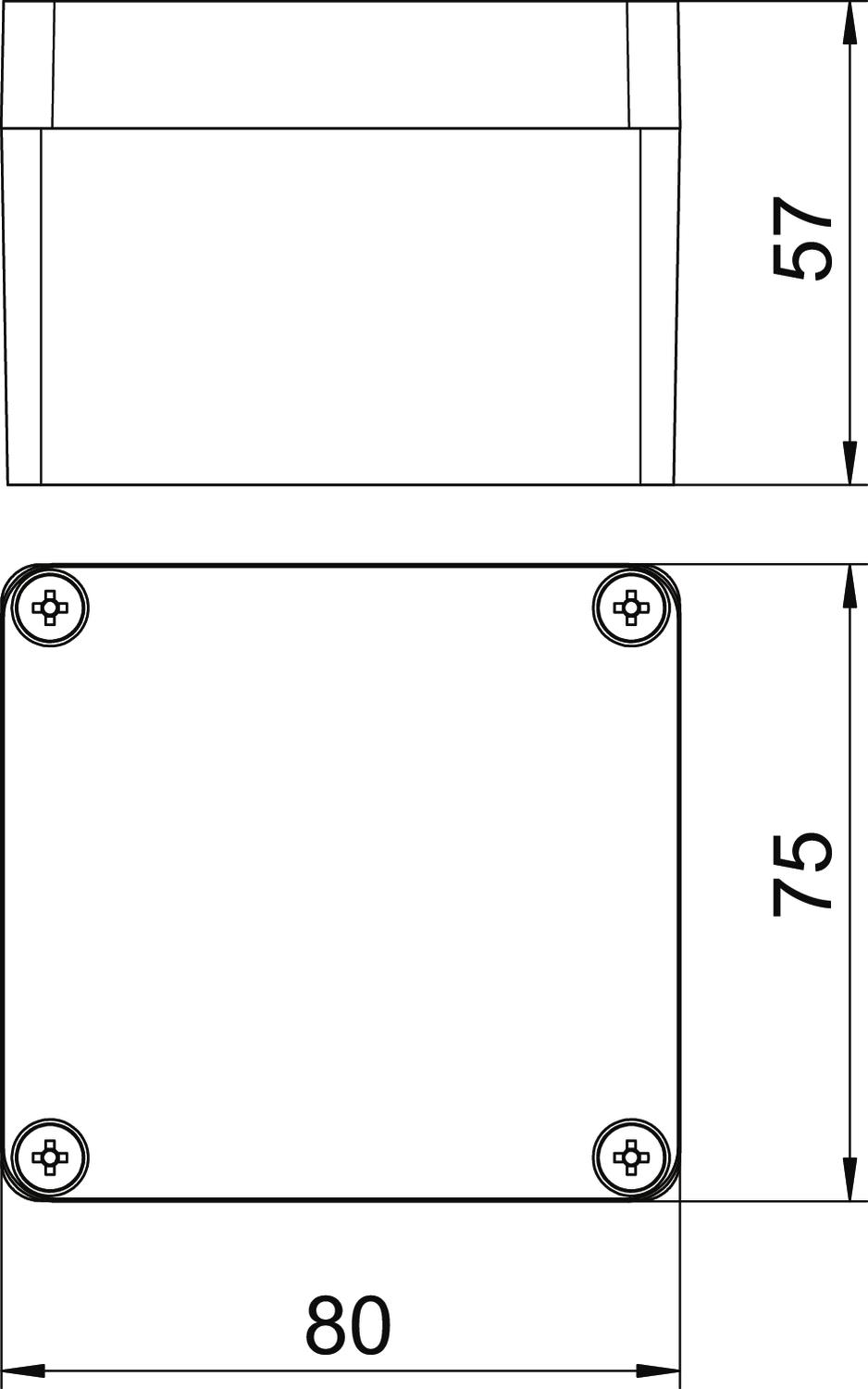 Caixa de alumínio 80x75x57 Molde de pressão em alumínio revestido a pó cinzento prateado RAL 7001 – Imagem 2 de 2