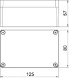 Caixa de alumínio 125x80x57 Molde de pressão em alumínio revestido a pó cinzento prateado RAL 7001