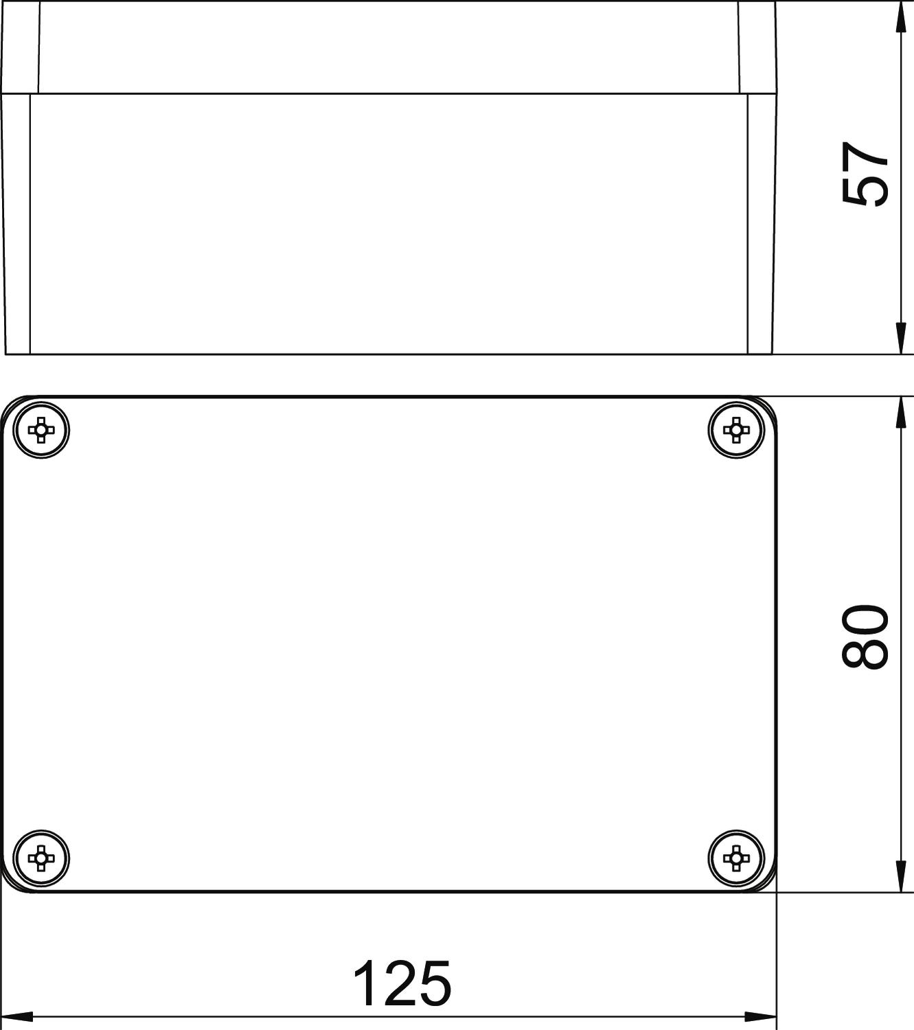 Caixa de alumínio 125x80x57 Molde de pressão em alumínio revestido a pó cinzento prateado RAL 7001 – Imagem 2 de 2