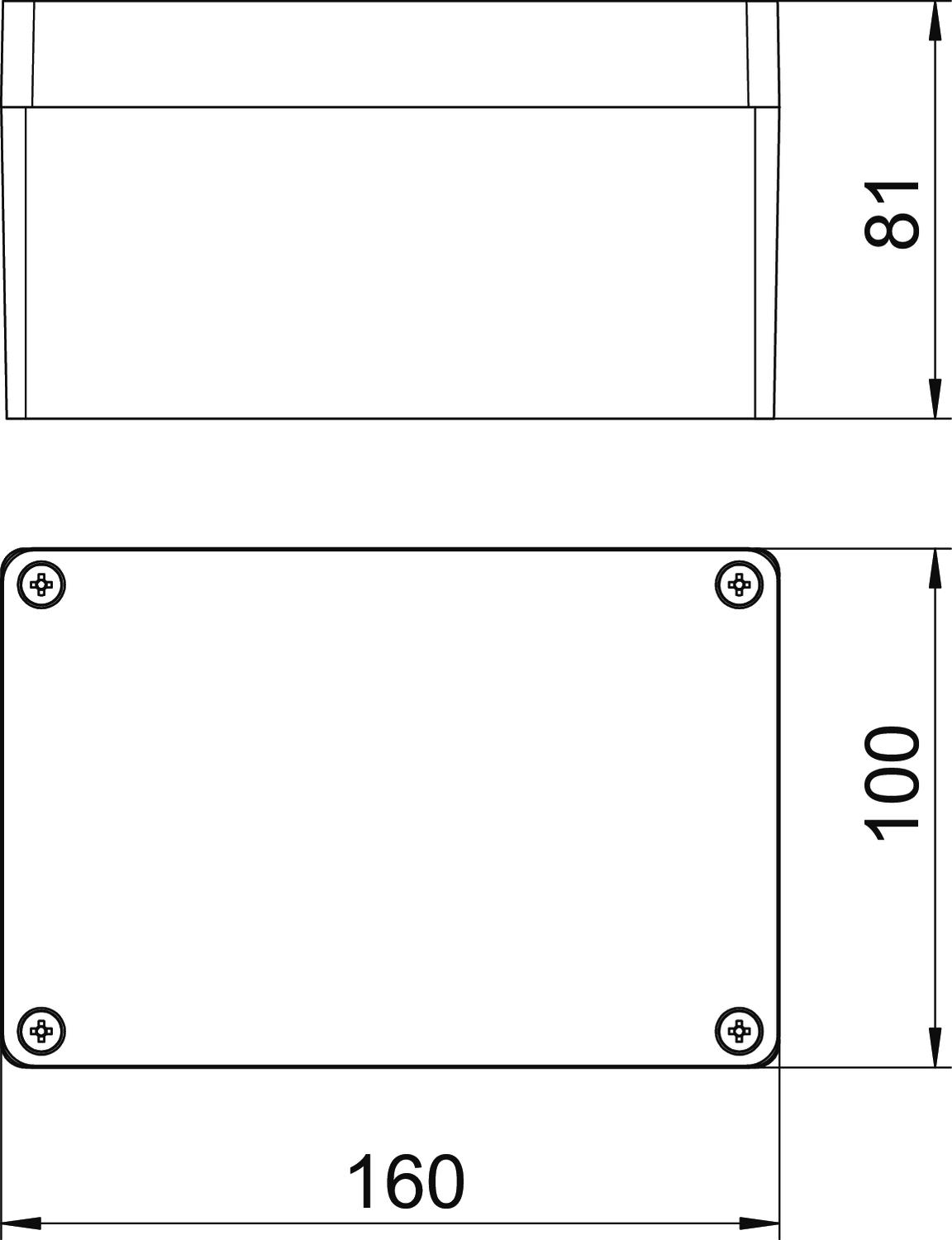 Caixa de alumínio 160x100x81 Molde de pressão em alumínio revestido a pó cinzento prateado RAL 7001 – Imagem 2 de 2