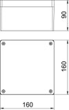 Caixa de alumínio 160x160x91 Molde de pressão em alumínio revestido a pó cinzento prateado RAL 7001