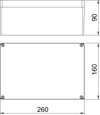 Caixa de alumínio 260x160x90 Molde de pressão em alumínio revestido a pó cinzento prateado RAL 7001