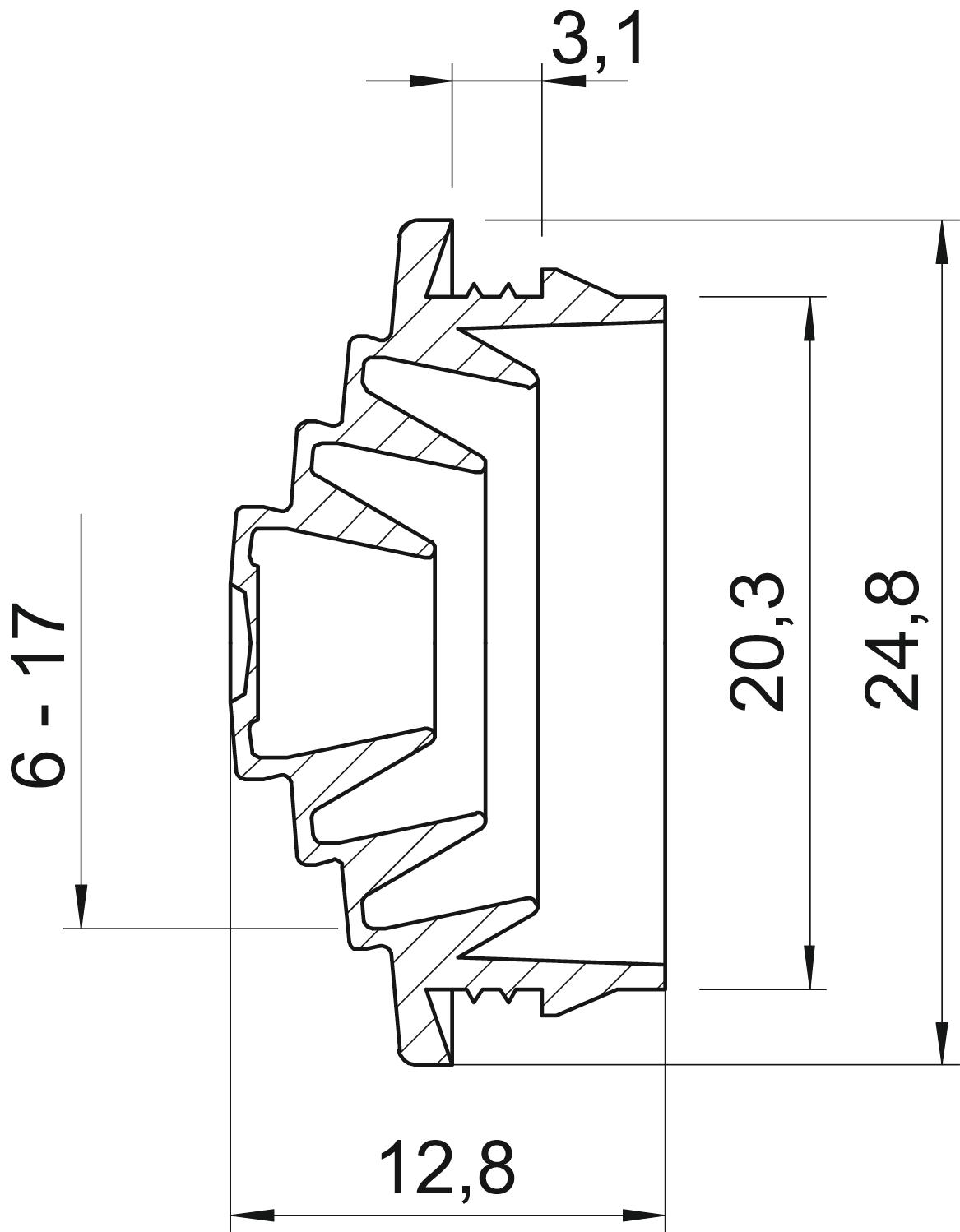 Bucim flexível espessura da parede de 3mm M20 Elastómero termoplástico preto – Imagem 2 de 2