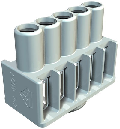 Régua de bornes 4mm² Poliamida cinzento claro