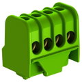 Borne de terra com contactos roscados 4x16mm² Poliamida verde