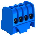 Borne para condutor de neutro com contactos roscados 4x16mm² Poliamida azul