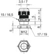 Bucim com porca M12 Poliamida cinzento claro RAL 7035