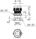 Bucim com porca M20 Poliamida cinzento claro RAL 7035