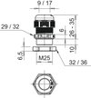 Bucim com porca M25 Poliamida cinzento claro RAL 7035