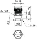 Bucim com porca M25 Poliamida cinzento claro RAL 7035