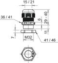 Bucim com porca M32 Poliamida cinzento claro RAL 7035