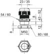 Bucim com porca M50 Poliamida cinzento claro RAL 7035