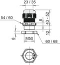Bucim com porca M50 Poliamida cinzento claro RAL 7035