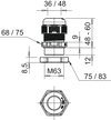 Bucim com porca M63 Poliamida cinzento claro RAL 7035