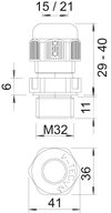 Bucim resistente a UV M32 Poliamida cinzento claro