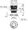 Bucim com porca PG7 Poliamida cinzento claro RAL 7035