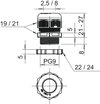 Bucim com porca PG9 Poliamida cinzento claro RAL 7035