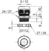 Bucim com porca PG13,5 Poliamida cinzento claro RAL 7035