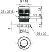 Bucim com porca PG21 Poliamida cinzento claro RAL 7035