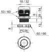 Bucim com porca PG36 Poliamida cinzento claro RAL 7035