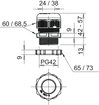 Bucim com porca PG42 Poliamida cinzento claro RAL 7035