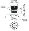Bucim com porca PG48 Poliamida cinzento claro RAL 7035