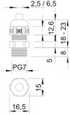 Bucim PG7 Poliamida cinzento claro RAL 7035
