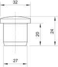 Tampa de vedação 27mm Poliamida cinzento claro RAL 7035