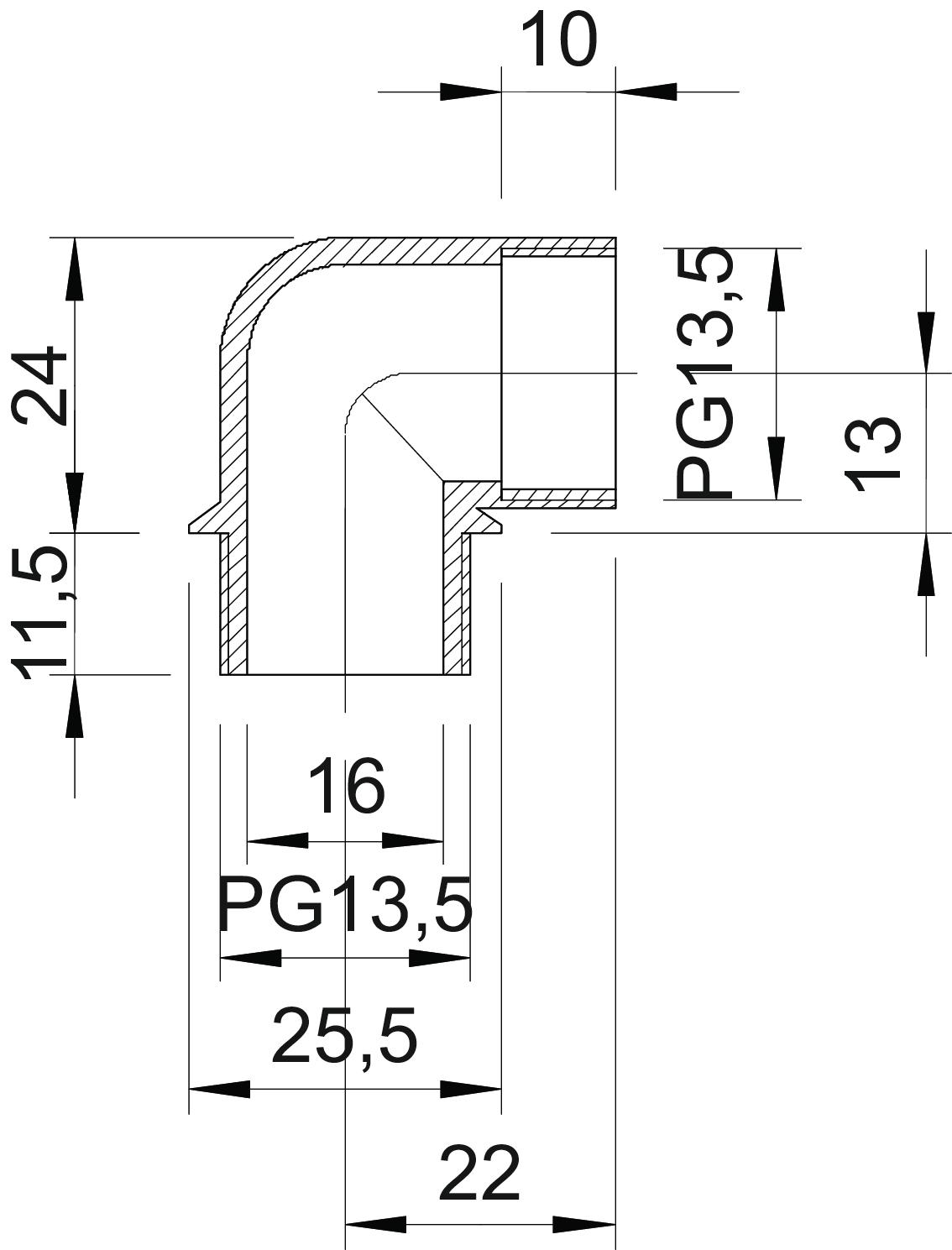 Ângulo de apoio PG13,5 Poliamida cinzento claro – Imagem 2 de 2