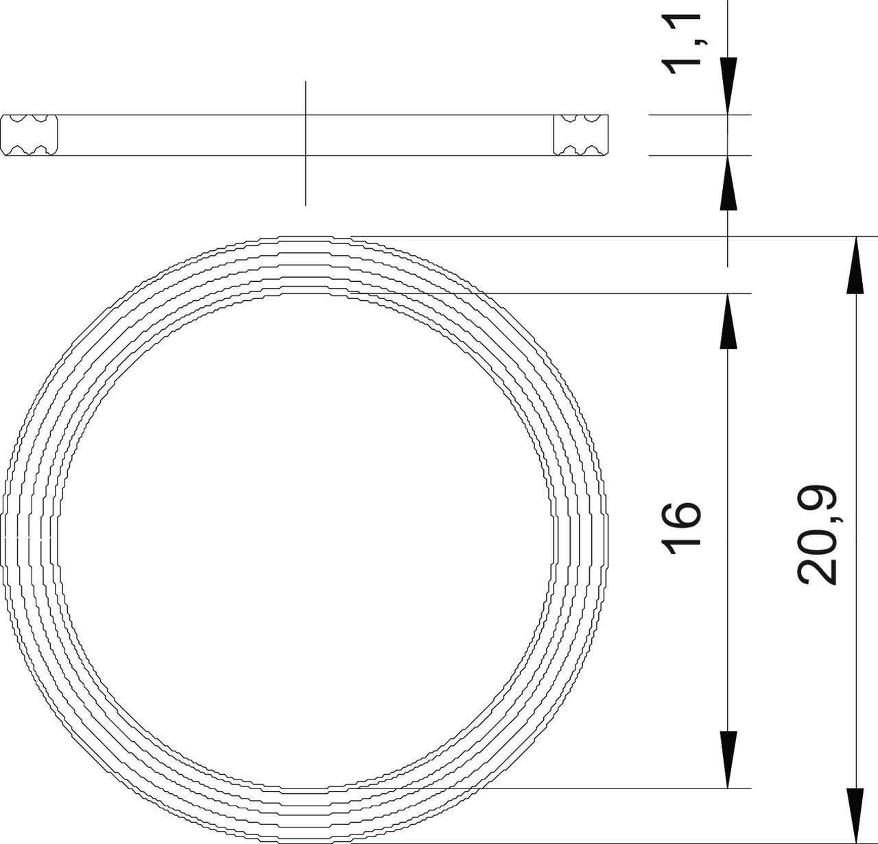 Anel de vedação para rosca M16 Polietileno – Imagem 2 de 2